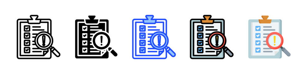 Risk Assessment Icon Collection With Multiple Styles