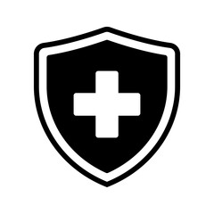 Health insurance icon, Insurance health, medical health protection shield with cross set icons, healthcare medicine protected guard shield concept.