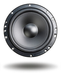 Speaker isolated on white background, Car Speaker on white background with work path, High resolution focus stacking photography.