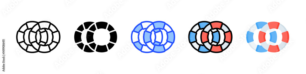 Poster collaboration icon collection with multiple styles