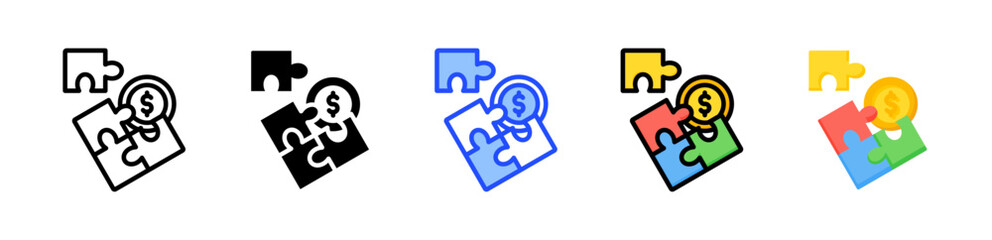 Revenue Solutions Icon Collection With Multiple Styles