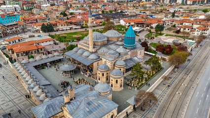 Konya Mevlana city view with drone