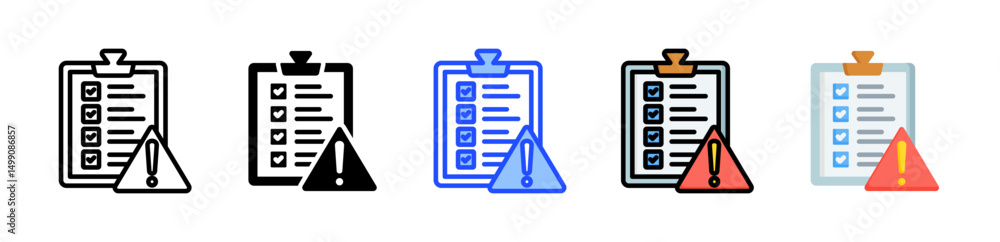 Poster contingency plan icon collection with multiple styles