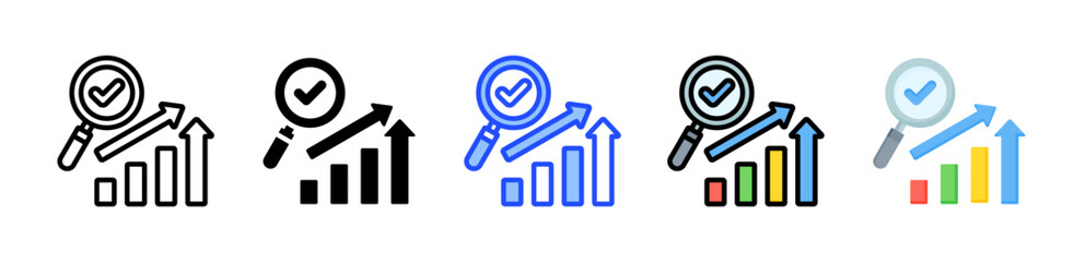 Performance Analysis Icon Collection With Multiple Styles