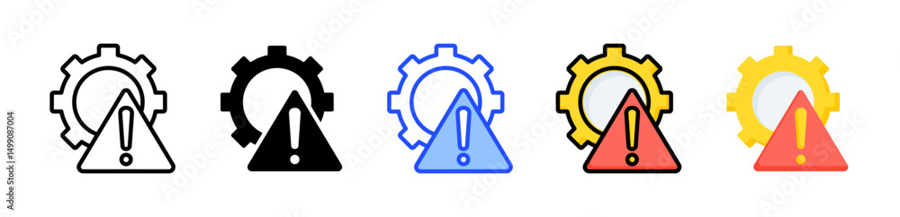 Poster risk management icon collection with multiple styles