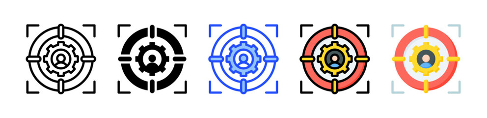 Objective Icon Collection With Multiple Styles