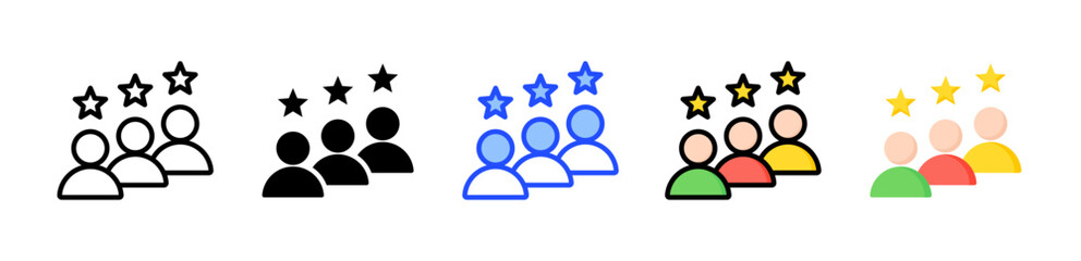 Stakeholder Ranking Icon Collection With Multiple Styles