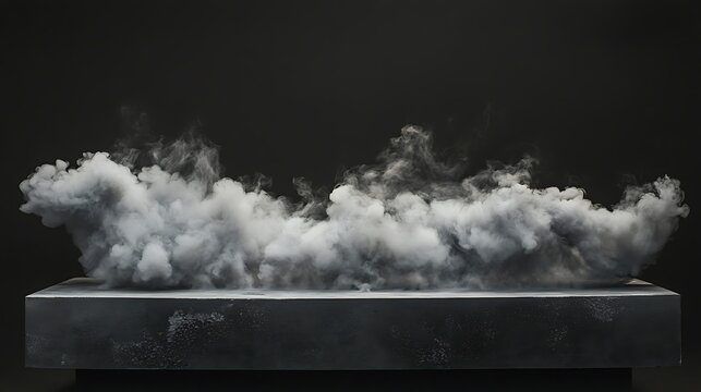 Abstract display of smoky vapor on a dark surface.