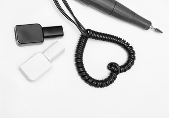 Close-up of a Nail Drill on a White Surface