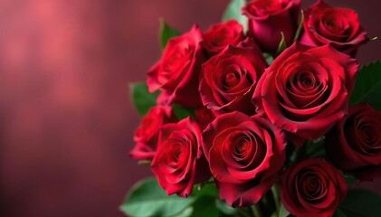 Obraz premium Close-up of a heart-shaped arrangement of red roses , valentines, petal, elegant