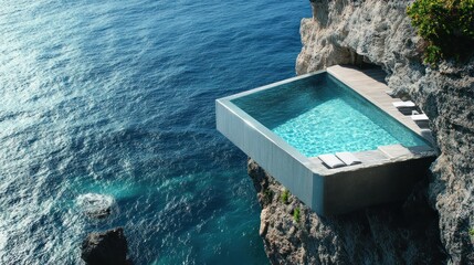 Cliffside infinity pool overlooking ocean