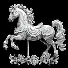 Ornate carousel horse, detailed design