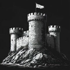 Medieval fortress perched on a rocky outcrop