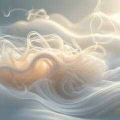 Ethereal Wisps of Vapor Embracing Gentle Light in a Surreal Atmosphere