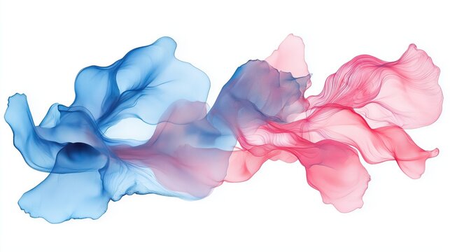 Pink and blue watercolor or alcohol ink on a white background.