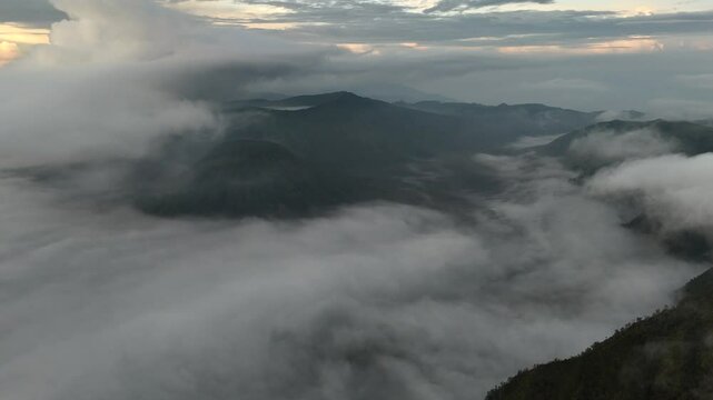 Aerial drone view of Mount Bromo east java indonesia active volcano Tengger mountains