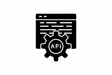 api icon vector silhouette illustration isolated on white background