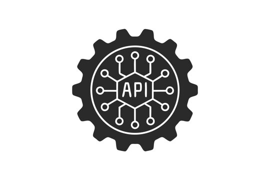 api icon vector silhouette illustration isolated on white background