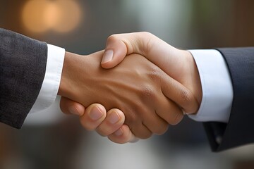 Diverse handshake symbolizes partnership and agreement between t