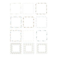 Set of gentle floral frames. Vector design elements.