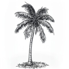 Palm tree art drawing sketch.