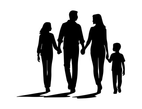 Family Silhouette Walking in Nature – Vector Illustration

Description:
Black vector silhouette of man, woman and child walking together. Peaceful nature scene. png compatible for print or digital.