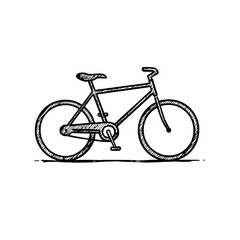 Fototapeta premium Bicycle Icon in Hand-drawn Style for Cycling and Transportation Concept
