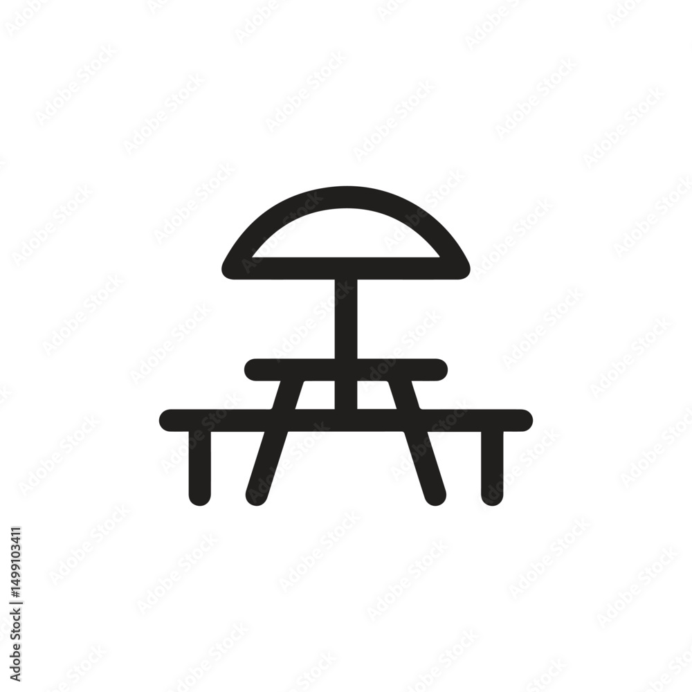 Poster picnic icon vector. linear style sign for mobile concept and web design. picnic symbol illustration.