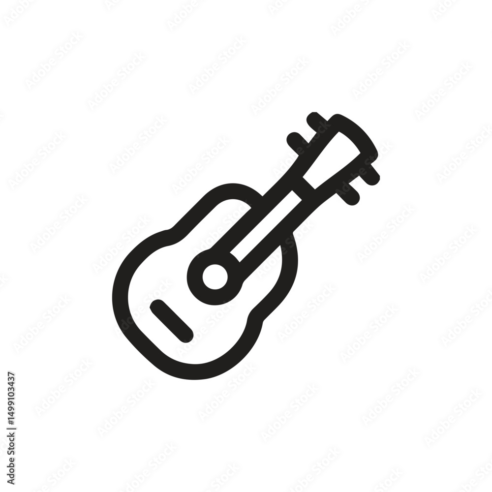 Poster guitar icon vector. linear style sign for mobile concept and web design. guitar symbol illustration.