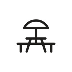 Picnic icon vector. Linear style sign for mobile concept and web design. Picnic symbol illustration. Pixel vector graphics - Vector.	