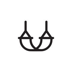 Hammock icon vector. Linear style sign for mobile concept and web design. Hammock symbol illustration. Pixel vector graphics - Vector.	