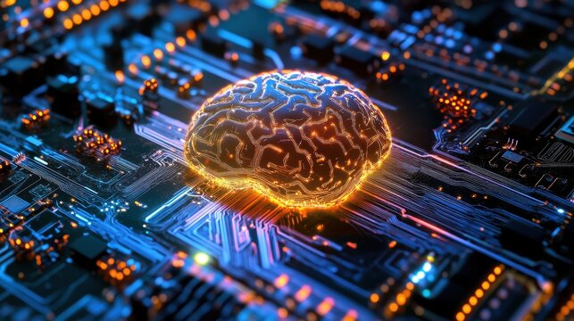 Quantum AI-powered Circuits Transmitting Futuristic Atmosphere