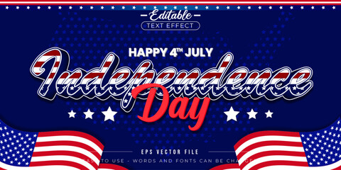 American Independence Day Celebration editable text effect.