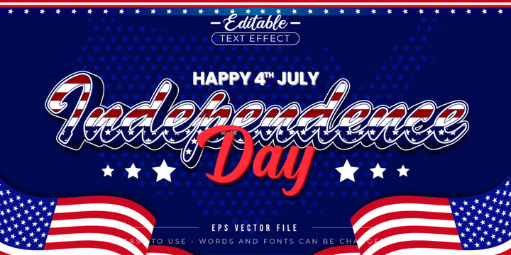 American Independence Day Celebration editable text effect.