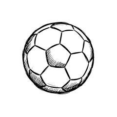 Fototapeta premium Soccer Ball Icon in Hand-drawn Style for Sports and Recreation Concept