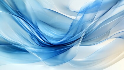 Obraz premium Abstract Flowing Blue Waves Background, Soft and Elegant Design With Dynamic Gradient