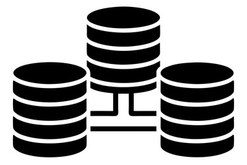 database icon vector silhouette illustration isolated on white background