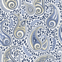 Paisley seamless pattern vector illustration