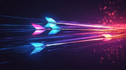 Fast-moving arrows, vibrant colors