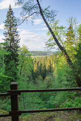 The view of Witch pot (Raganu katls) in spring in May in nature park in Latvia