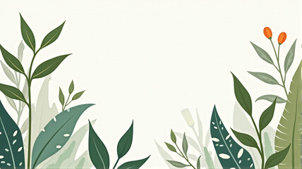 Fototapeta premium green leaves frame