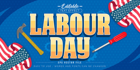 Labor Day Poster, editable text effect.
