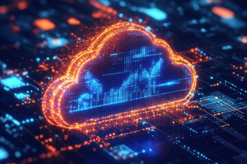 Cloud computing networks visualize global data connectivity through digital graphics illustrating advanced technology integration