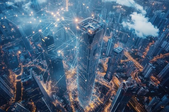 Exploring the impact of cloud computing on global connectivity and technology advancement in urban landscapes during the night