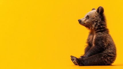 Obraz premium Cute brown bear cub (1)