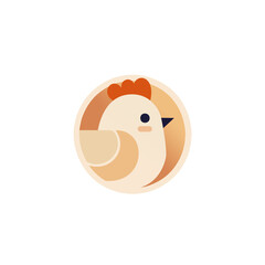 Abstract Flat Style Chick Illustration Badge