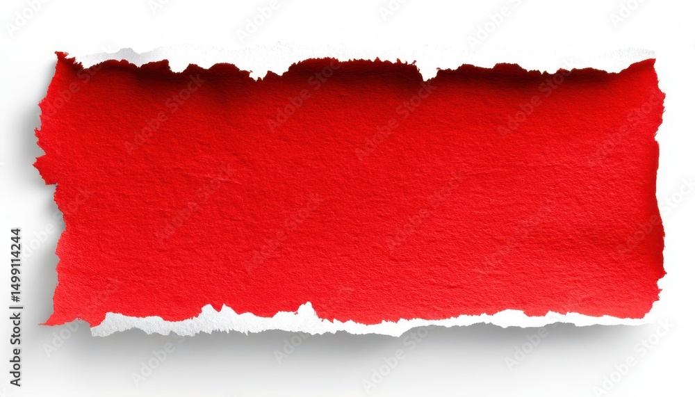 Poster a red paper with a tear in it