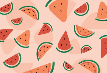seamless background with watermelon