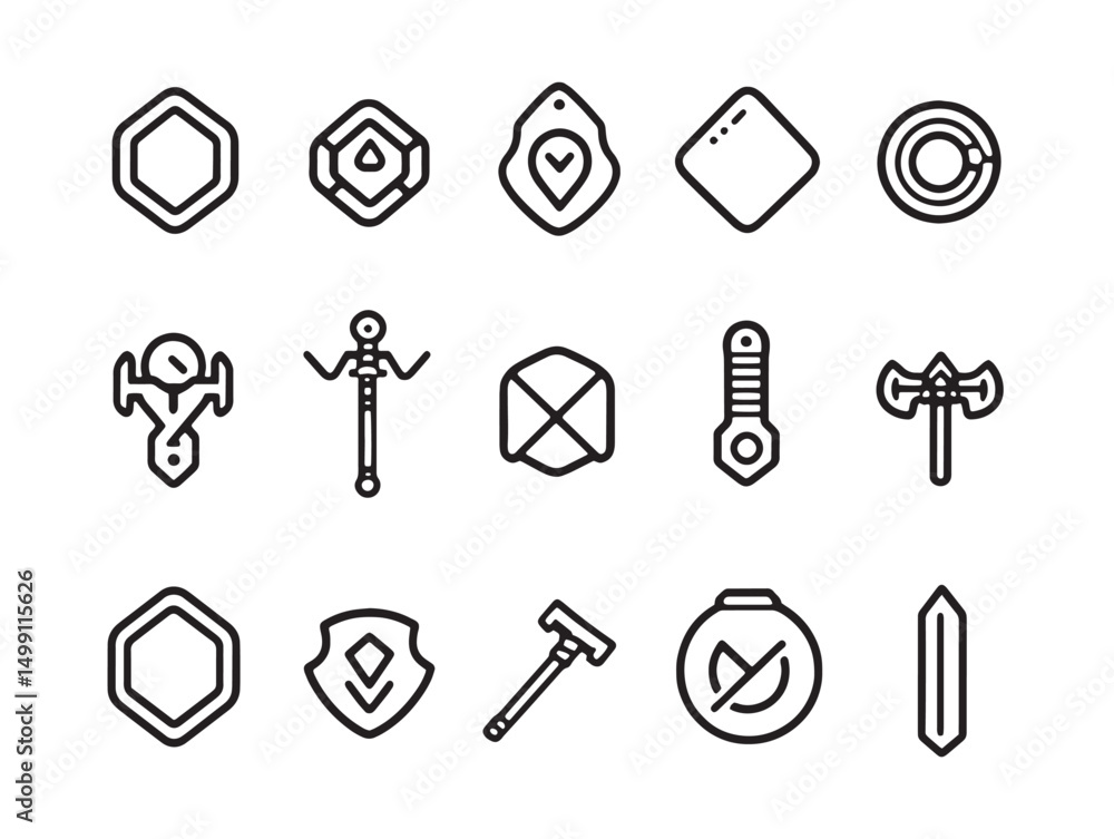 Poster minimalist game level layout with clean lines and shapes