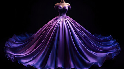Purple blue ombre ball gown